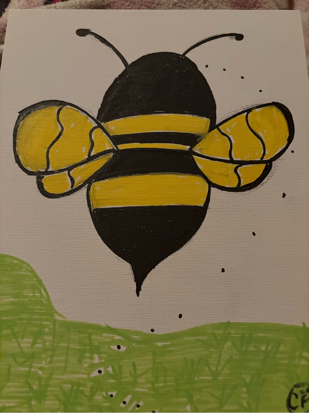 Hand-Painted Bee Wall Art - Yellow and Black
